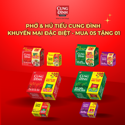 PHỞ & HỦ TIẾU CUNG ĐÌNH  KHUYẾN MẠI ĐẶC BIỆT - MUA 05 TẶNG 01